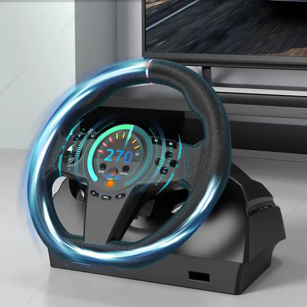 270 °   عجلة قيادة لعبة دواسة السيارة Simracing عجلة قيادة السباق للكمبيوتر الشخصي PS3/PS4/Switch/Xbox One/Xbox Series X/S