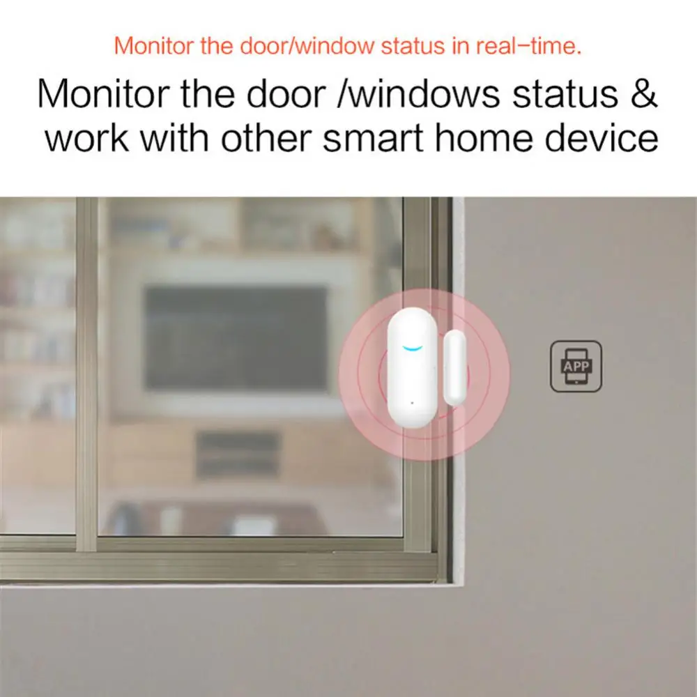 Remote Control Window Alarm Tuya Door And Window Alarm Wifi Mini Door Magnetic Sensor Wifi Door Sensor Battery Power Smart Home