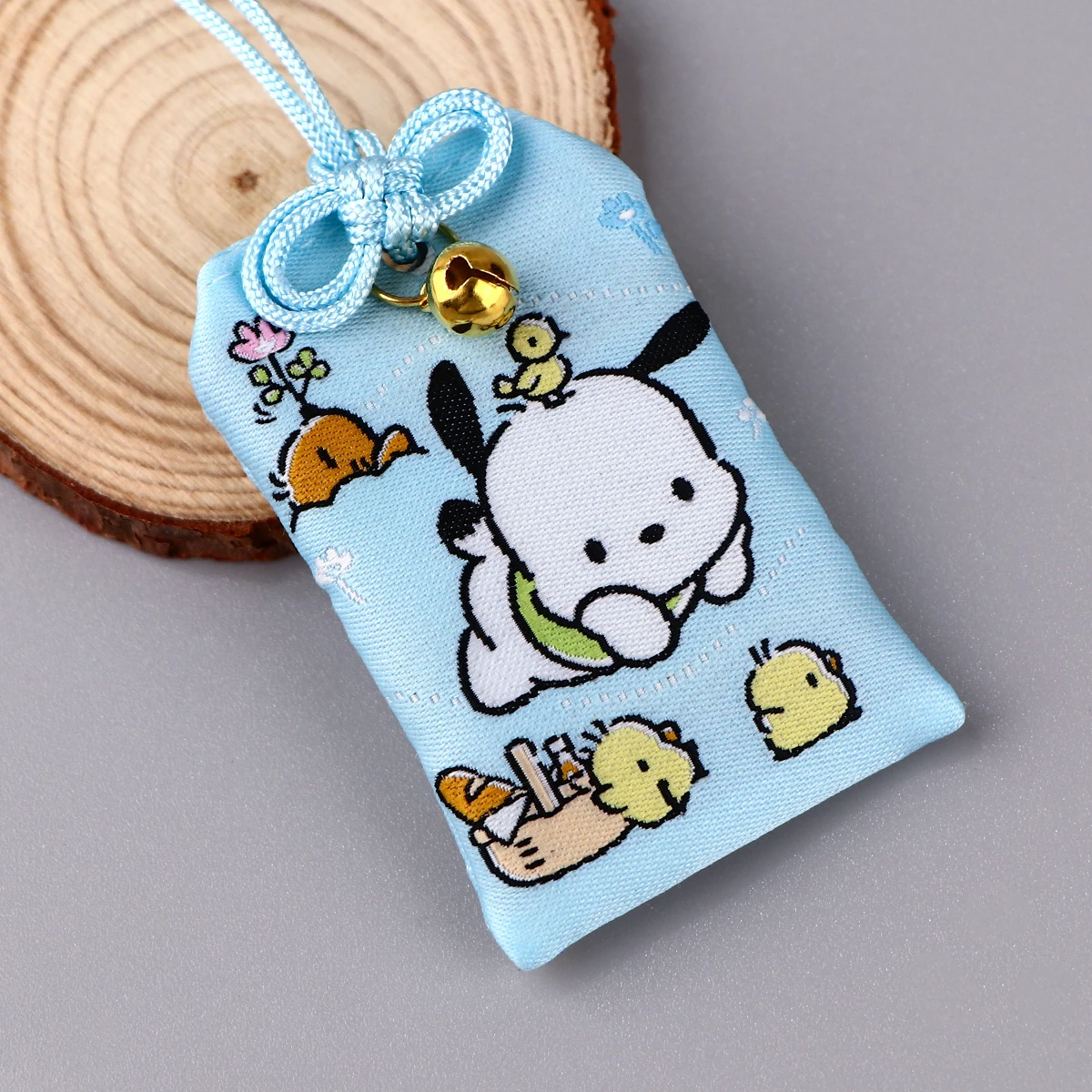 Cartoon Kawaii Dog Prayer Omamori Pray Fortune Health Safety Charm Bag Embroidery Talisman Pendant Women Keychain Accessories