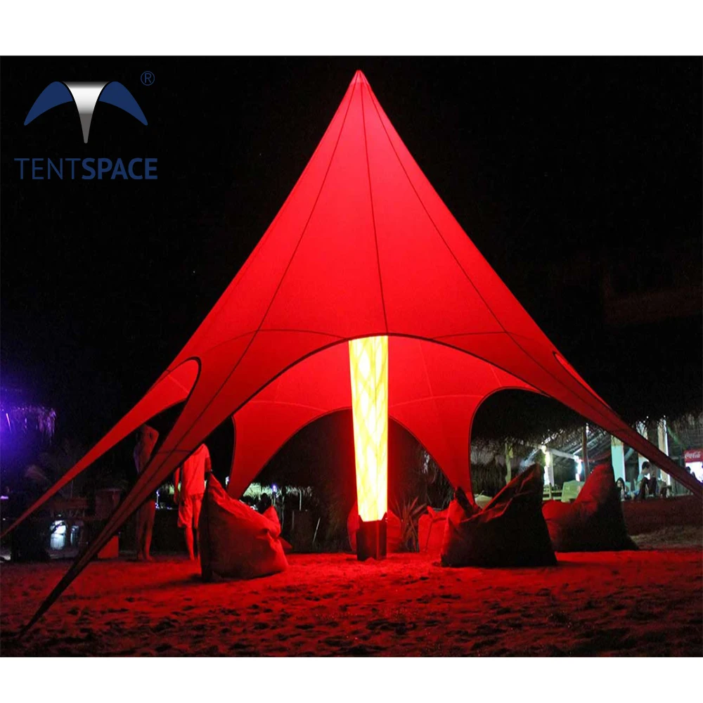 Custom Red Star Shaped Camping Tent Inflatable Light Tube Star Tents For Outdoor Party