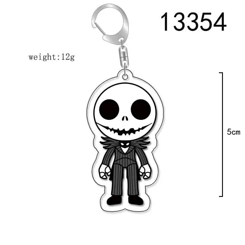 MINISO Movie The Nightmare Before Christmas Halloween Cosplay Keychain Props Accessories Backpack Acrylic Pendant Xmas Gifts