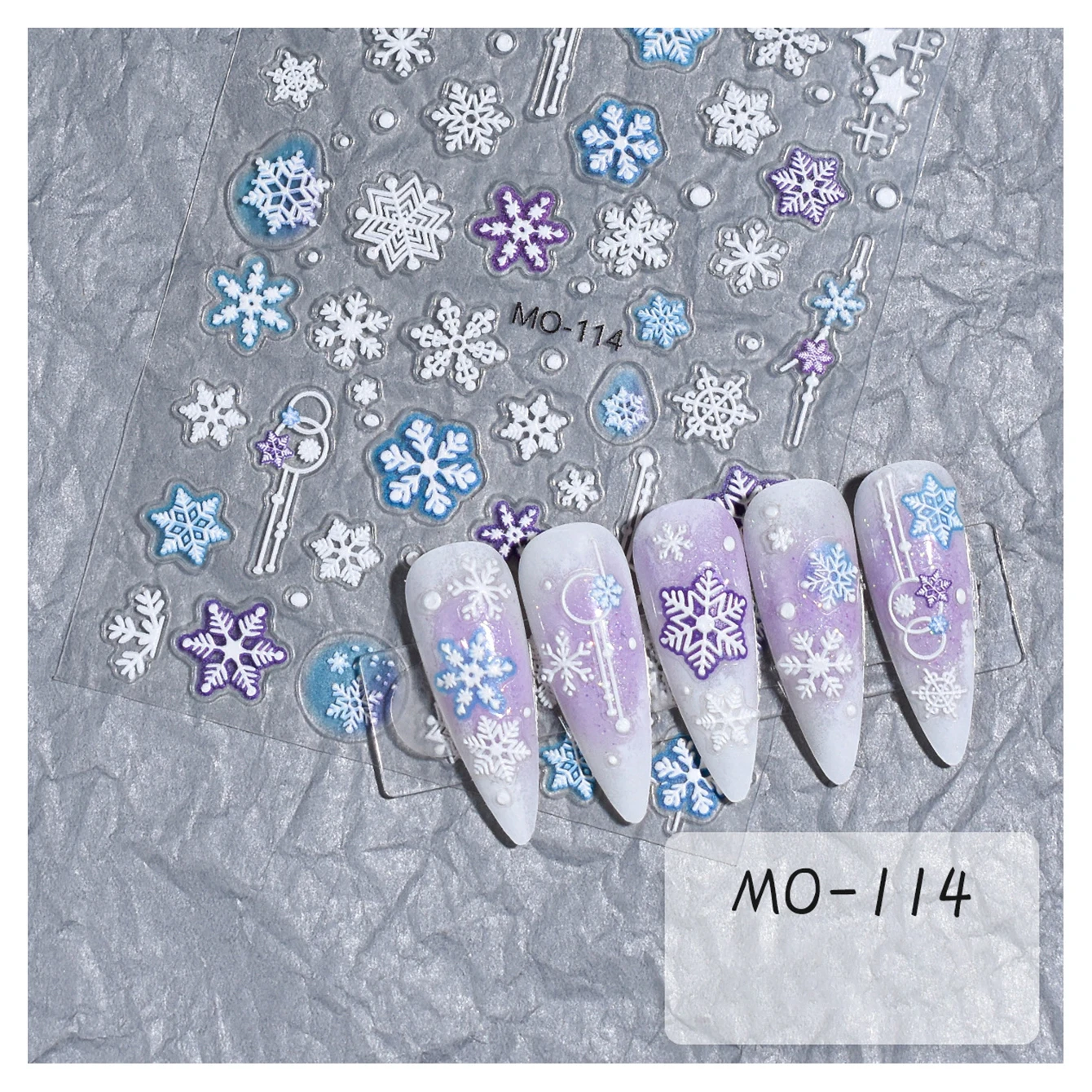 Pure White Merry Christmas Nail Adesivos, Decalques Adesivos, Encantos Alívio, Vários Floco De Neve, Árvore De Natal, 1Pc