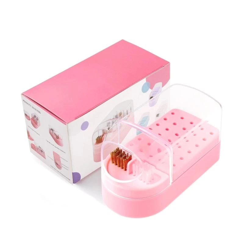 28TA Art Drill Bits Stand Storage Box Drill Bits Cleaner Manicure Tools