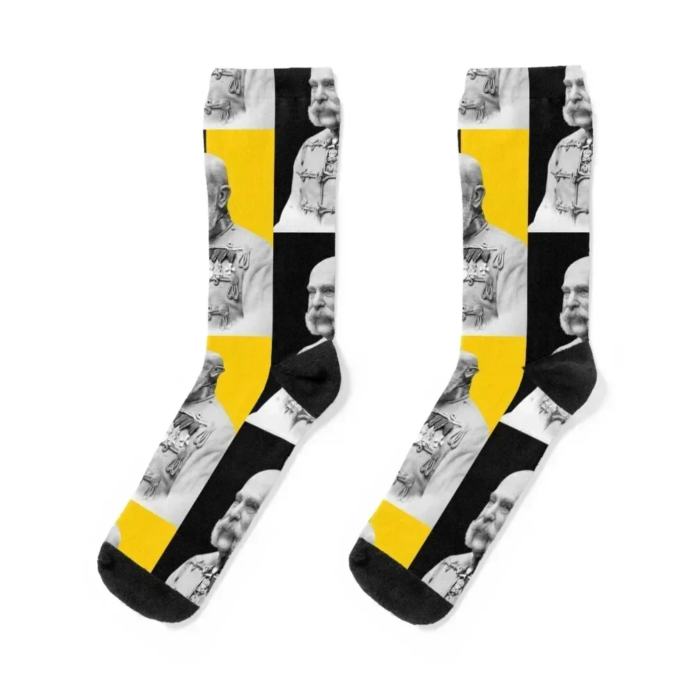 Franz Joseph I of Austria with Flag Socks custom sports new in's christmas gifts with print Ladies Socks Men's