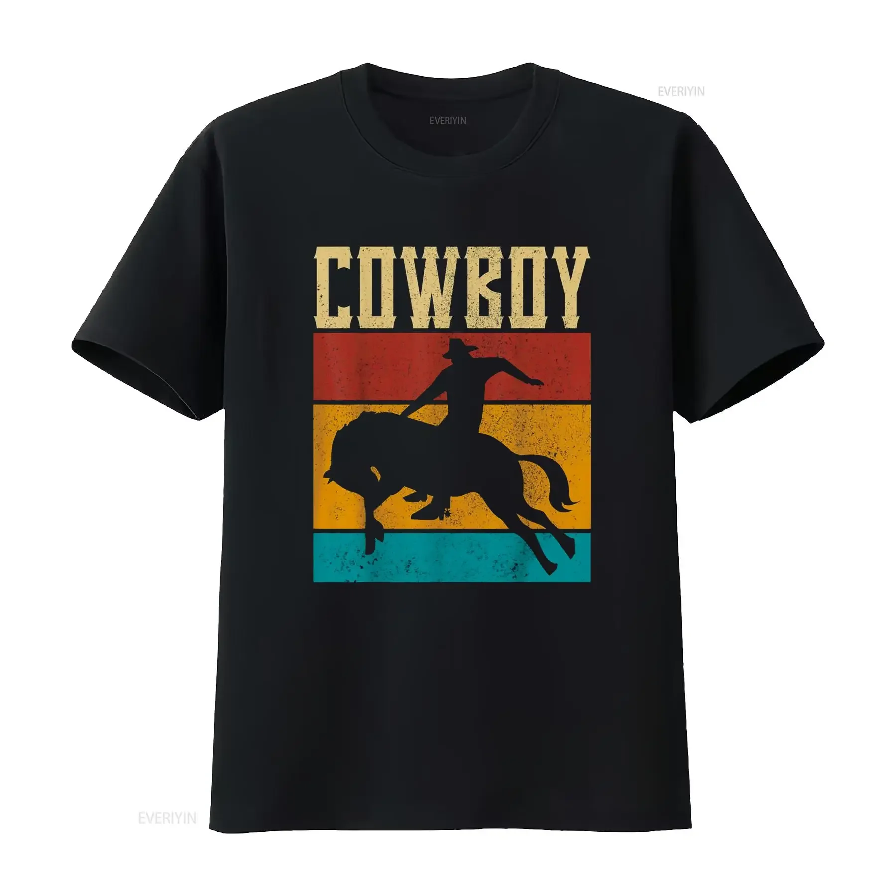 تي شيرت Nashville Country Rodeo Cowboy من Western Outfits، تي شيرت كلاسيكي مغسول برسومات عصرية للارتداء اليومي، مريح وأنيق #1