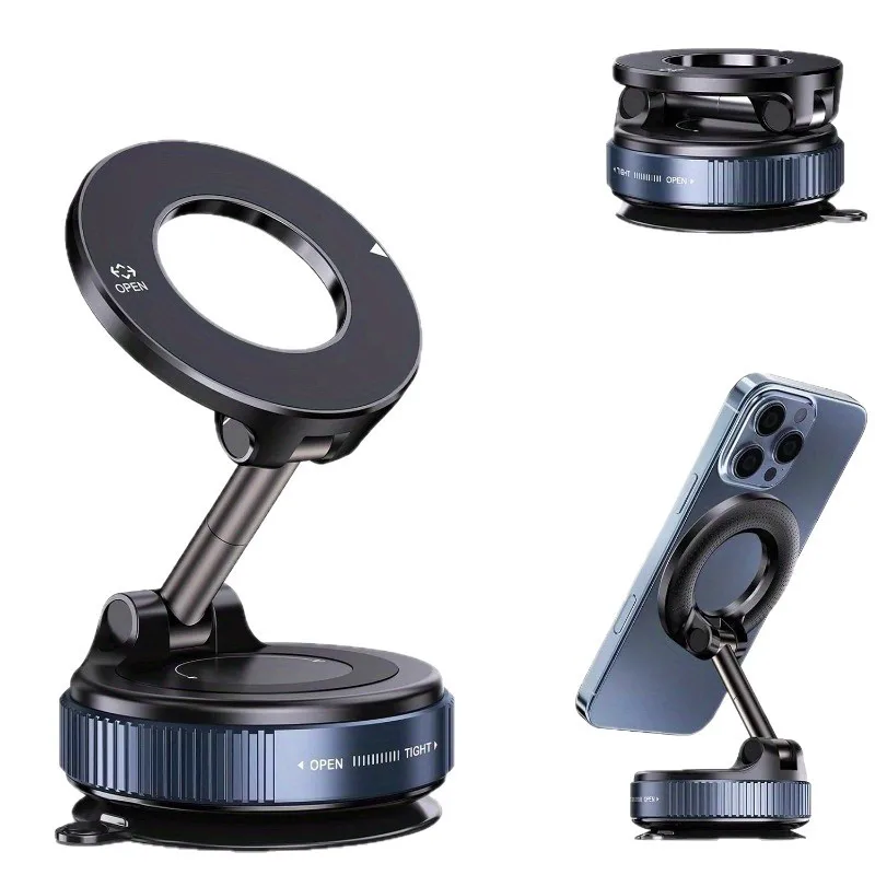 

2026 Upgraded Vacuum Magnetic Car Phone Holder 360° Reinforced 96LBS Ultra Suction Cup Phone Mount for MagSafe Cell Phone