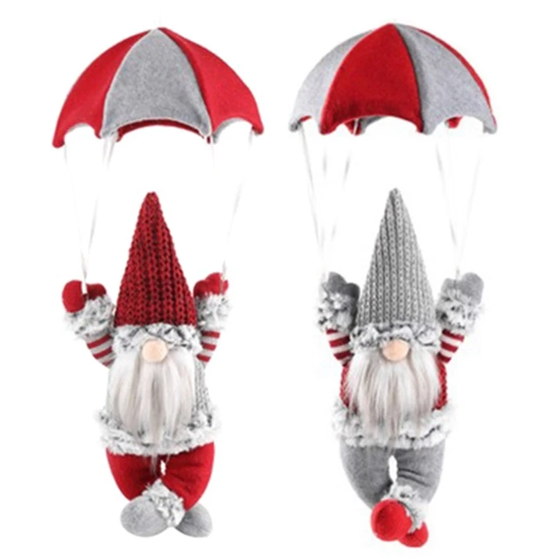 Gnome Figurine Skydiving Gnome Doll On The Table Shelf Desktop Parachute Tomte Plush Gnome Gifts Themed Tree Decor Grey Durable