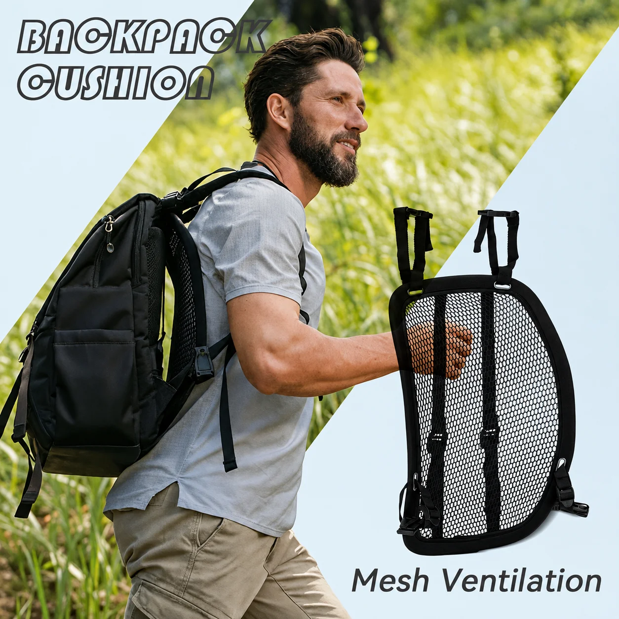 Cycling Commuter Backpack - Ergonomisch rugzakventilatiesysteem, ademend mesh-rugsteunpaneel, lichtgewicht voor