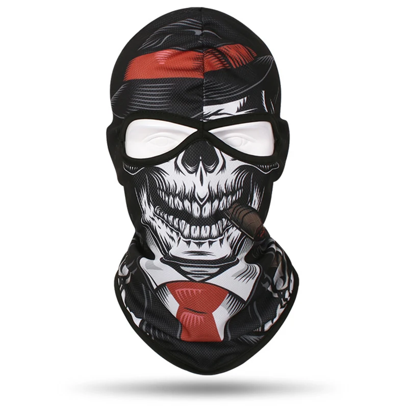 Masque de ski coupe-vent Skull Bandana pour hommes et femmes, cagoule de sport, écharpe d\'équitation, couverture complète du visage, pêche,