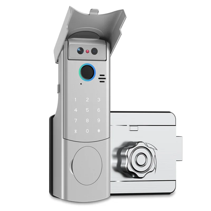 Tuya bloqueio inteligente wi-fi 6 métodos de desbloqueio automático rosto impressão digital senha cartão chave controle app 1800mah bateria para casa