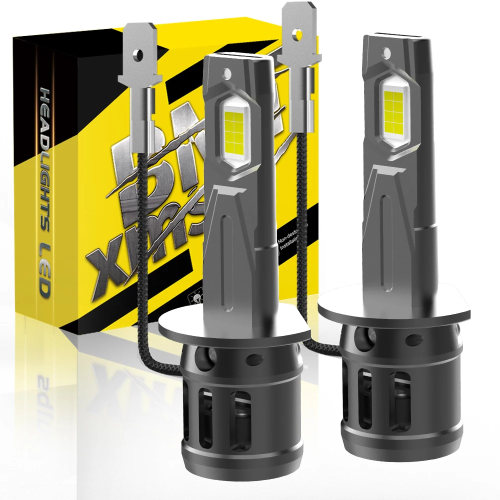 

BMTxms 2Pc 1:1 with Fan H1 LED Fog DRL Lamp CSP Chips Daytime Light Bulb For Hyundai Ford Honda Subaru Mazda Lexus Nissan Toyota