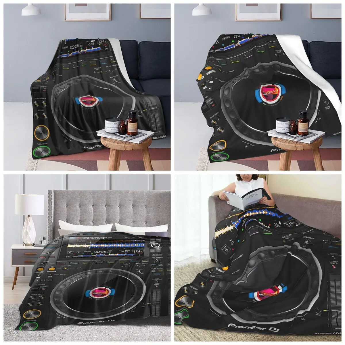 Pioneer DJ CDJ3000 Multi Format Player Blanket Soft Warm Flannel Throw Blanket Bedspread for Bed Travel Home Sofa