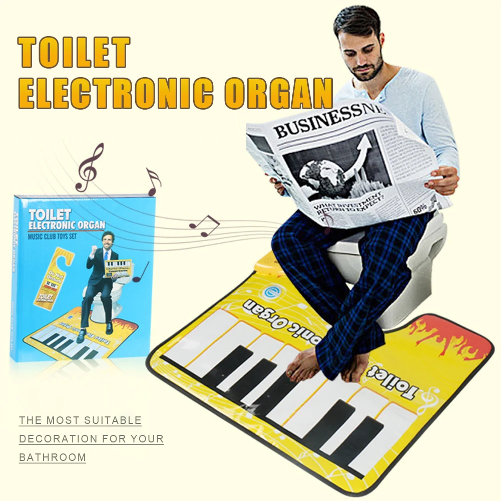 Toilet Piano Mat Novelty Potty Piano Sounding Carpet Bathroom Funny Toe Music Keyboard Toilet Floor Mat For Bathroom Rug