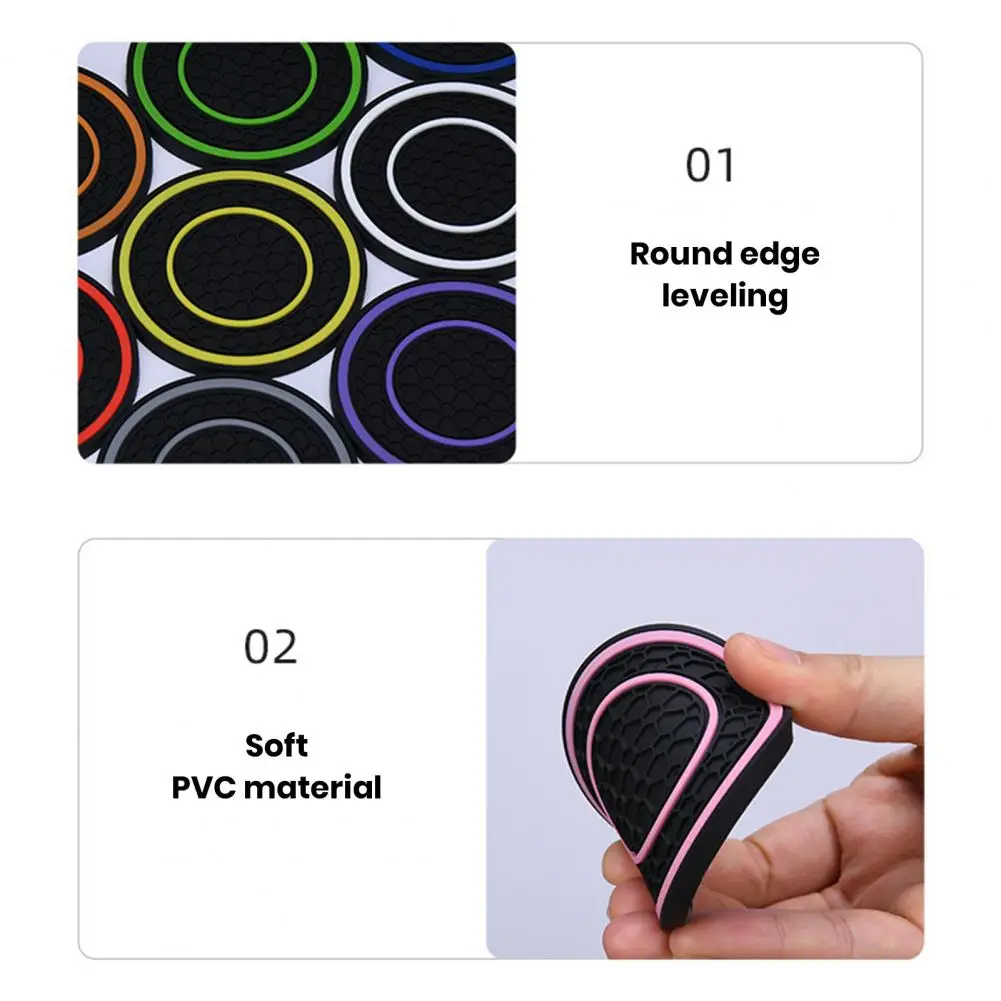 Car Cup Holder Car Cup Pad High Temperature Resistant Non-slip Pvc Mat Waterproof Automotive Mug Holder Interior Accessories Pvc