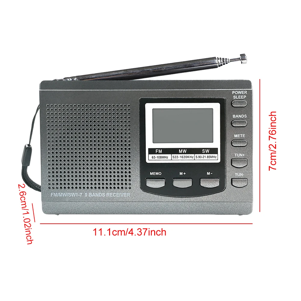 Radio portátil Antena telescópica FM MW SW Radio Vintage Radio Regalos para personas mayores