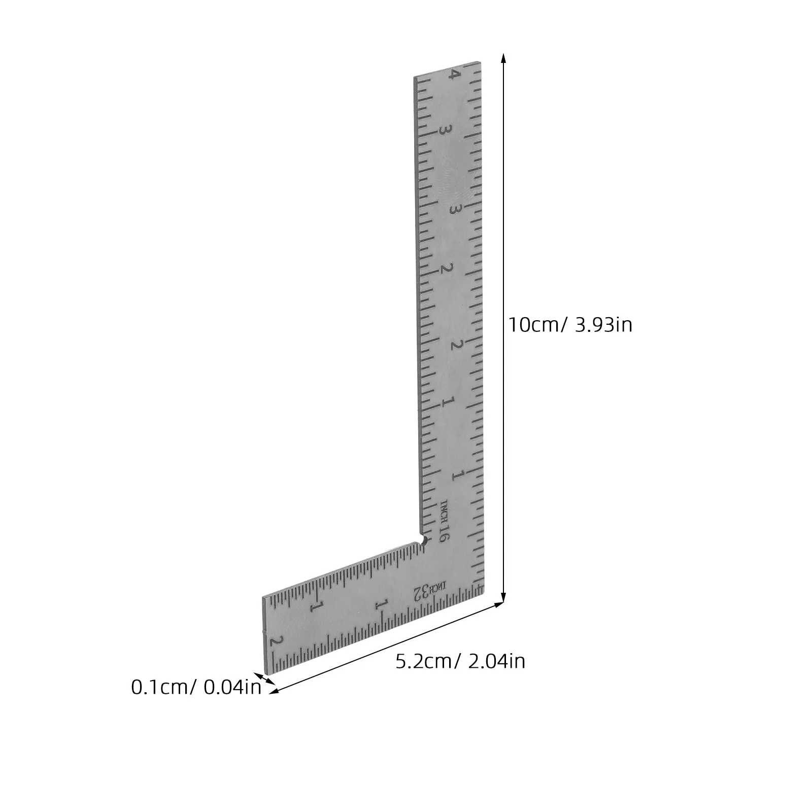 Stainless Steel Mini Square Ruler L-Shaped Geometry Measuring Tool Multifunctional Right Angle Carpenter Drafting Construction