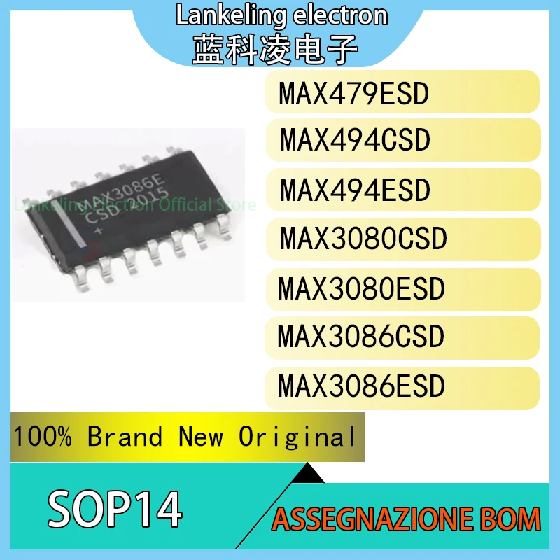 MAX479ESD MAX494CSD MAX494ESD MAX3080CSD MAX3080ESD MAX3086CSD MAX3086ESD IC 100% nuevo chip Original SOP14