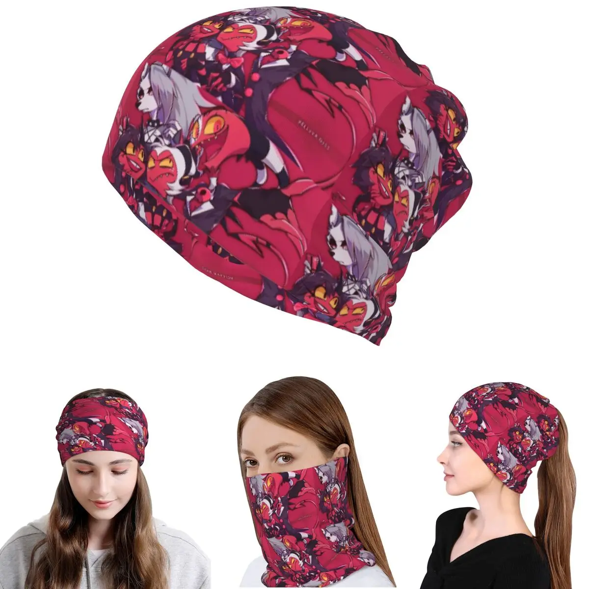 

Loona Collage Helluva Boss Anime Bandana Neck Gaiter Magic Scarf Multifunction Balaclava Beanies Hat Unisex Adult Breathable