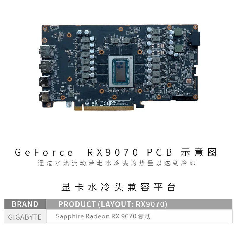 Bykski GPU Block Use for SAPPHIRE RX9070XT NITRO+ GAMING OC Video Card 0.3mm Jet Micro-waterway/ Dense Waterways A-SP9070DD-X
