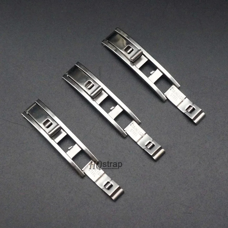 Stainless steel folding buckle steel strap Clasp 4mm 5mm 6mm Watch Accessories Double Pull Folding Butterfly Button