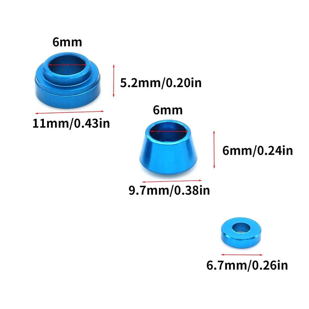 RC Car Upgrade Front Steering Cups Gasket Axle Cups Kit for 1/10 Tamiya TT02 RC Car Upgrade Parts