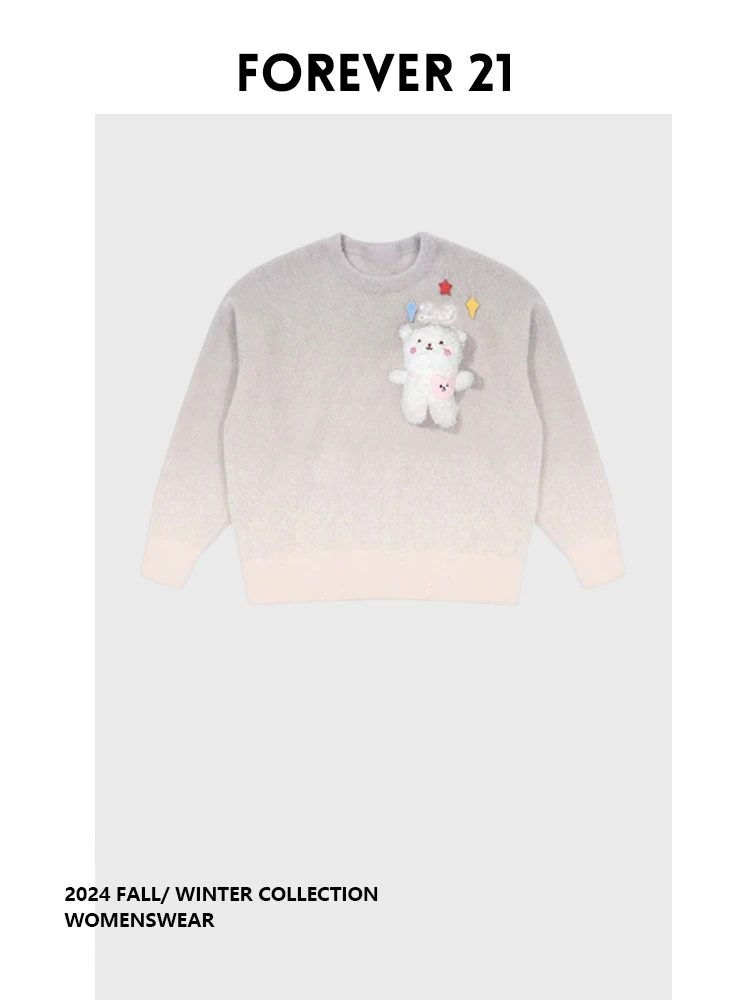 

Свитер с милым дизайном в виде медведя, свободный крой, осень-зима, новая коллекция, универсальный вязаный свитер для пар, для фигуры типа «груша»...