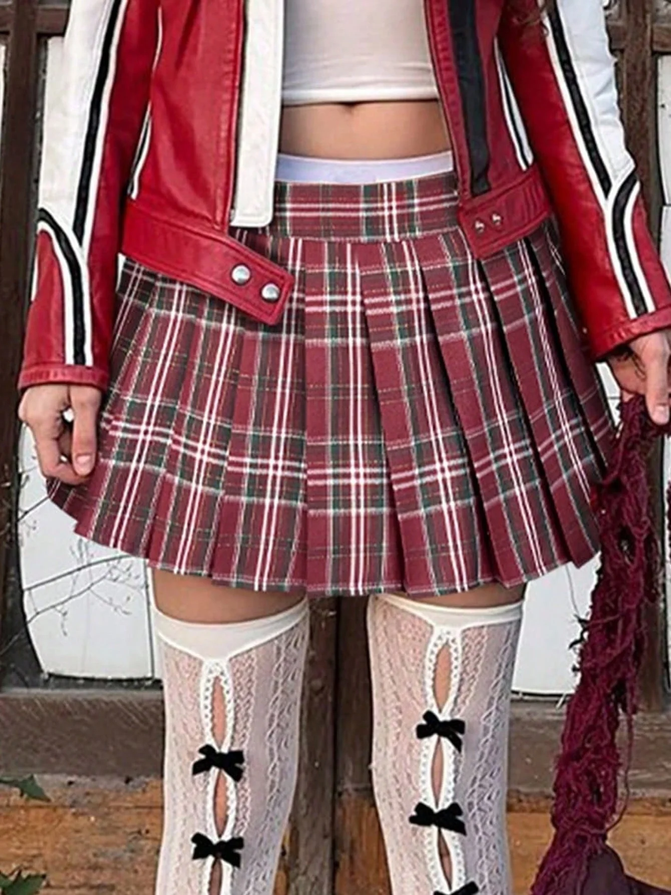 

Y2K 2025 Summer Skirts Girls Cute Kawaii Tartan Mini Skirt Pleated Preppy Style School Uniforms Plaid Red Daily Wear Party