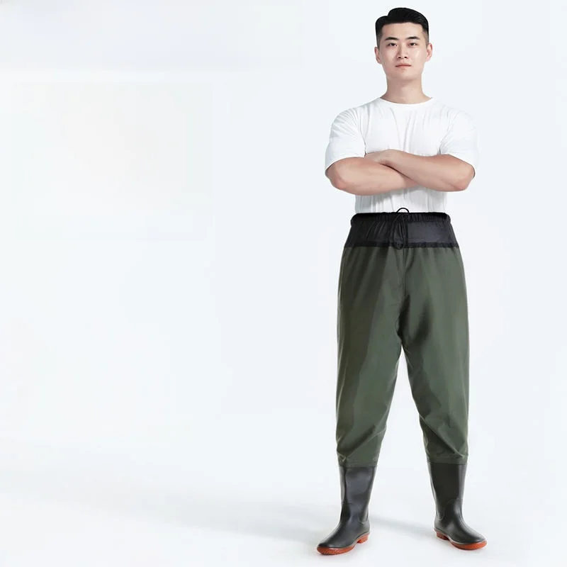 tuta-da-pesca-impermeabile-e-rinforzata-modello-a-mezza-lunghezza-ideale-per-la-raccolta-di-frutti-di-mare-attrezzatura-da-pesca-protezione-completa-del-corpo-pantaloni-e-scarpe-antipioggia