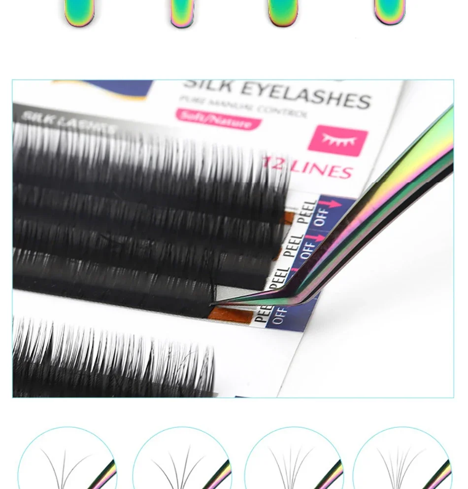 1 Stück/4 Stück Hochwertige Gebogene und Gerade Nagelkunst-Zubehörteile, Applikator-Clip, Verlängerungswerkzeuge, Wimpernpinzette für Künstliche Wimpern – Detail 2