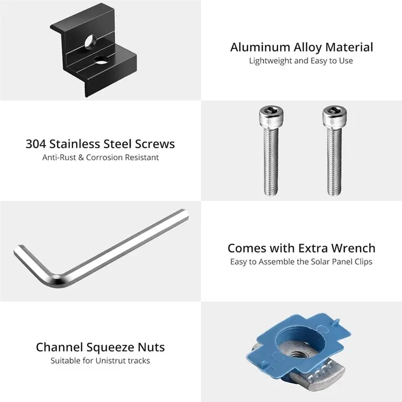 ABFY-لمعيار Unistrut لوحة طاقة شمسية تصاعد عدة 10 قطعة نهاية المشبك 30 مللي متر/35 مللي متر لوحة طاقة شمسية بين قوسين
