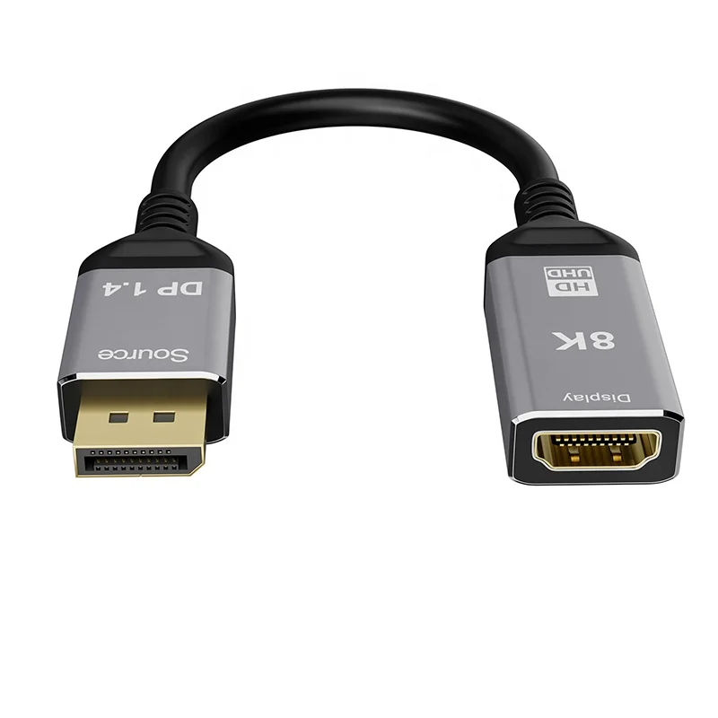 

DP TO HD 8K@60HZ 4K@120Hz Male to Female Adapter Cable Support eARC HDCP CEC EDID 48G Transmission Rate