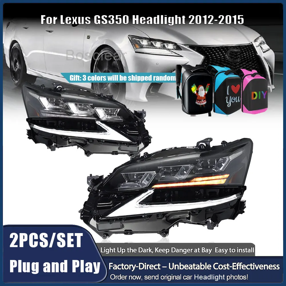 Car Lights For Lexus GS GS250 GS350 Headlights Assmebly 2012-2019 LED Projetor Headlamp Daytime Running Light Auto Accessories