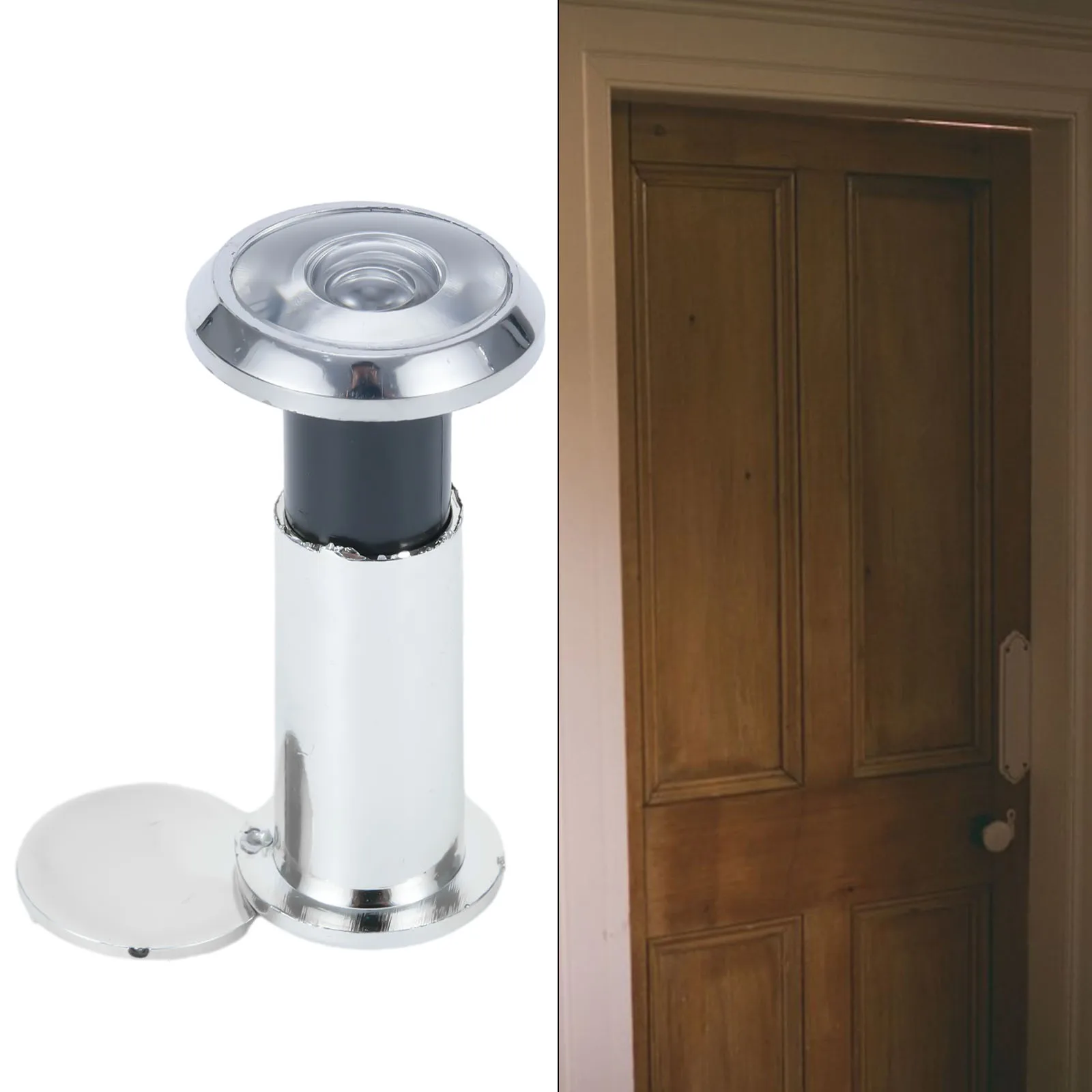 Tool Door Viewer 1pcs 220 Degree Door Peephole Glass Lens Metal Housing Silver Tone With Threaded Tube For 50-75mm