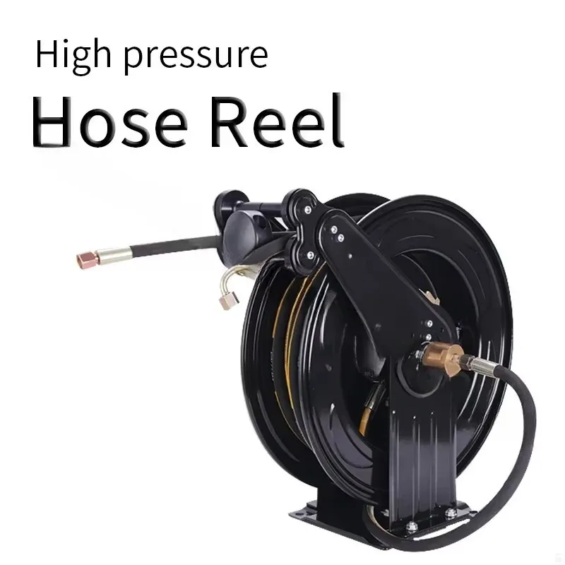 High Pressure Auto Rewind Hose Winch, 10M/15M Retractable Pipe Storage for Garden Sprinkling & Vehicle Washing