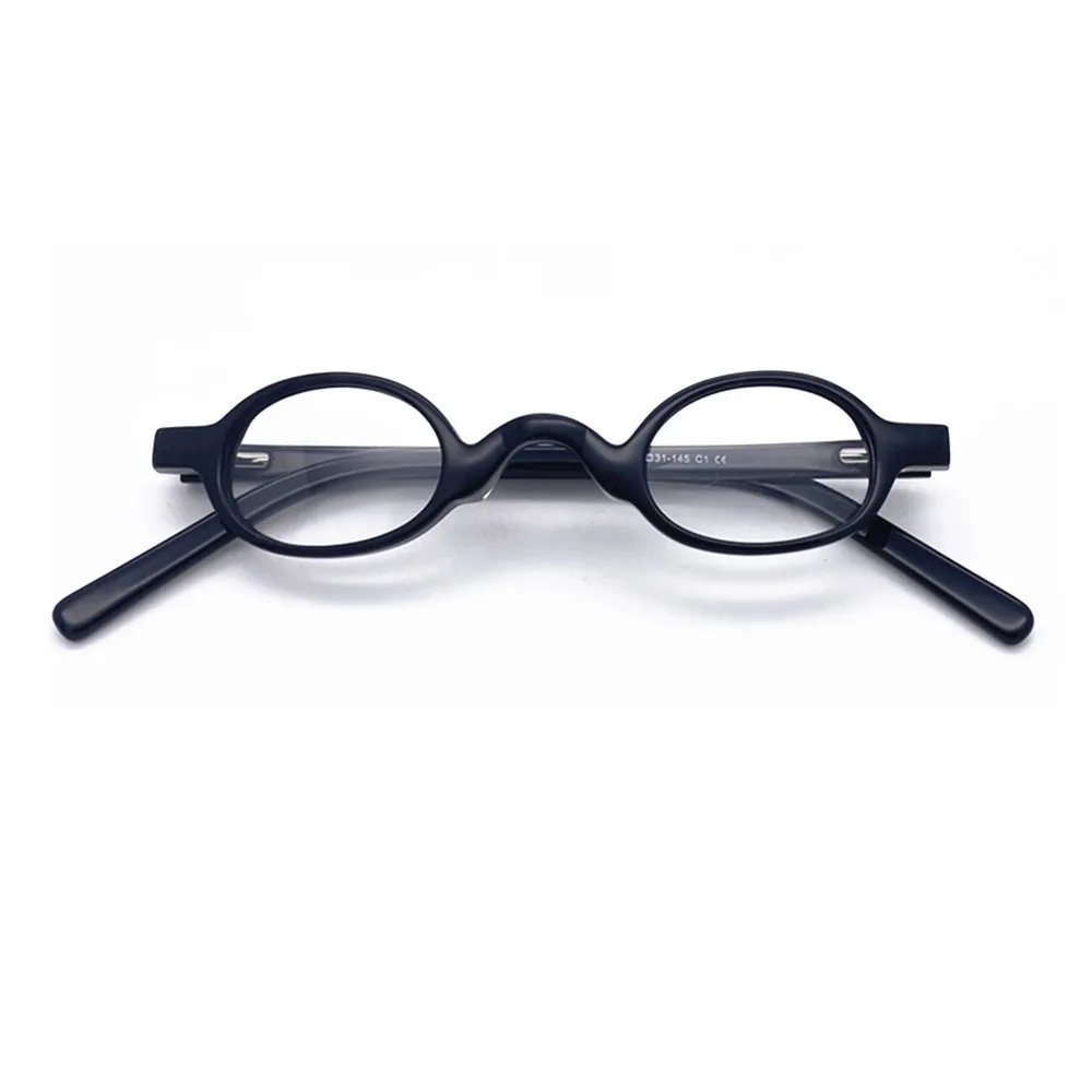 Vintage Super Small Round 37mm Spring Hinges Oval Acetate Eyeglass Frames Women Men Glasses Full Rim Hand Made Optical
