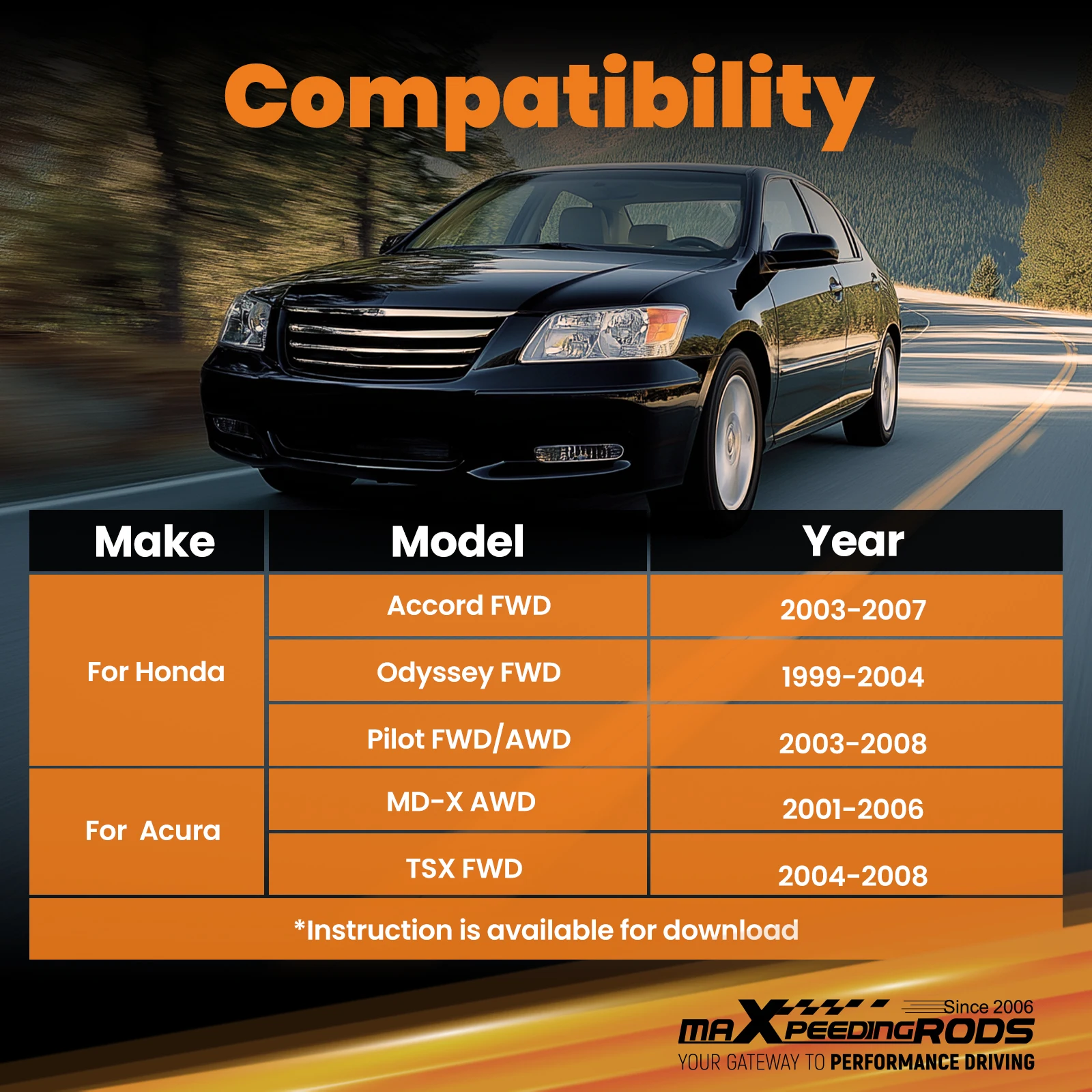 

Rear Adjustable Camber Arm For Honda Accord 2003 2004 2005-2007 FWD 2.4L 3.0L