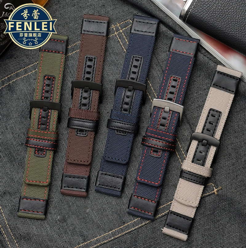 Untuk Casio tali jam nilon PRG-600YB PRG-650 PRW-6600 seri GA2000 mendaki gunung kulit kanvas Aksesori tali jam 24MM