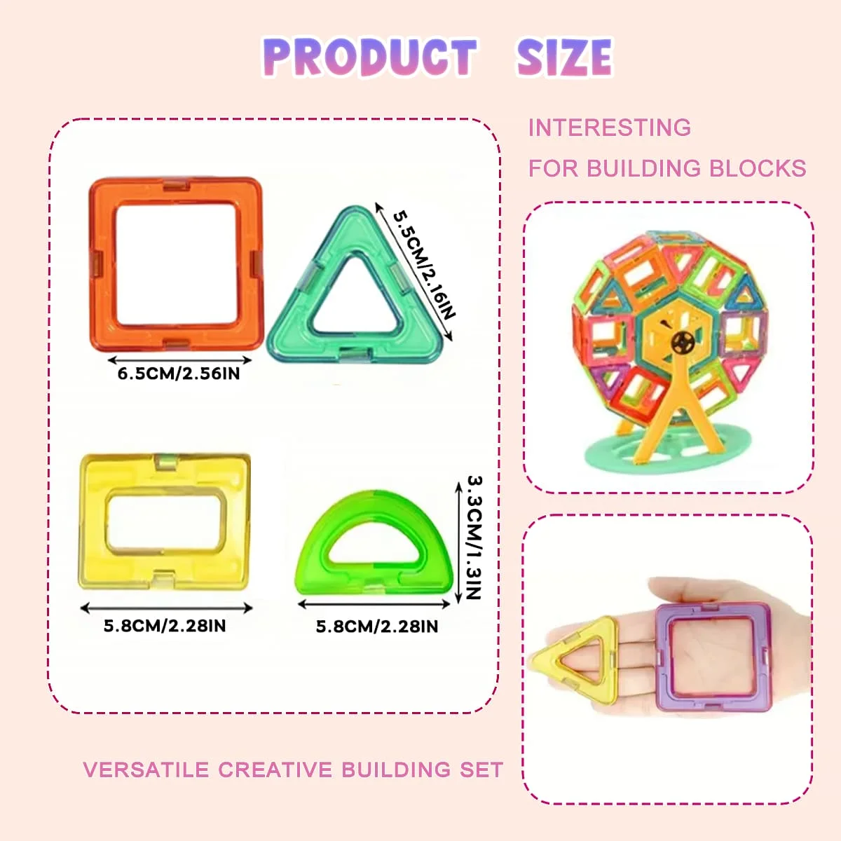 Juego de Bloques de Construcción Magnéticos Grandes - Juguete Educativo STEM, Mezcla Colorida, Regalo Creativo para Cumpleaños/Días Festivos