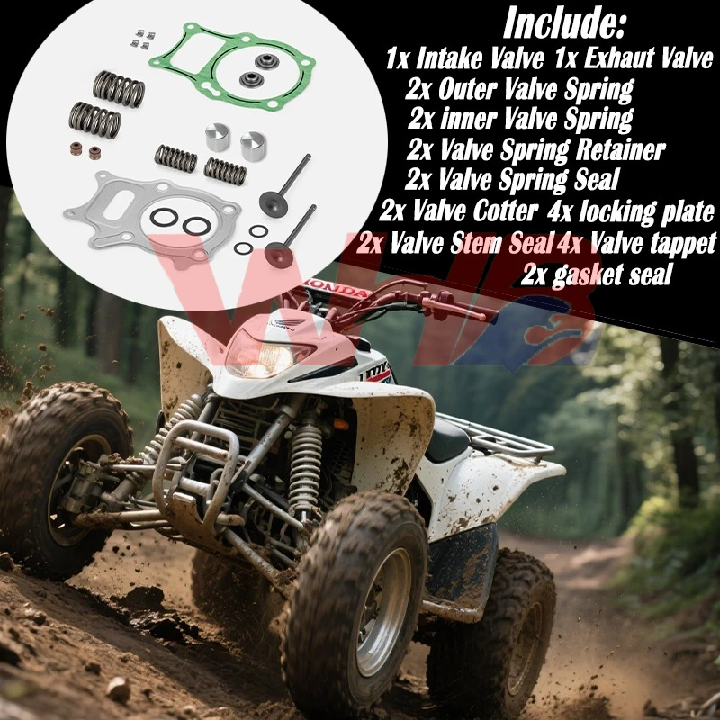 

Motorcycle Racer Engine Exhaust Valves Inlet Intake Stem Kit For Honda Recon 250 TRX250 2002-2023 Sportrax 250 TRX250EX TRX250X