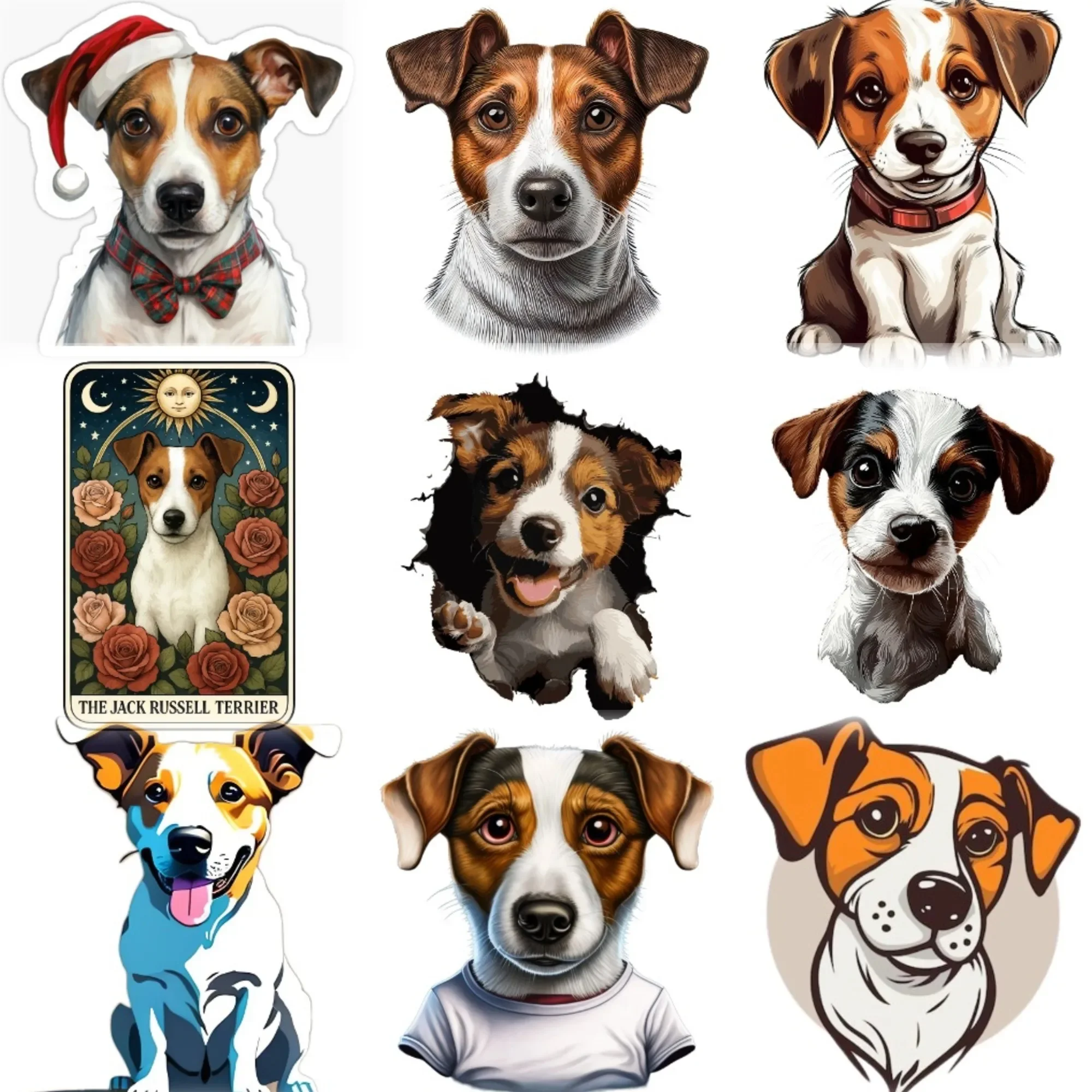 

Jack Russell Terrier Dog Cute Pet Sticker Car Bicycle Van Wall Helmet Decal Accessories Customizable Size