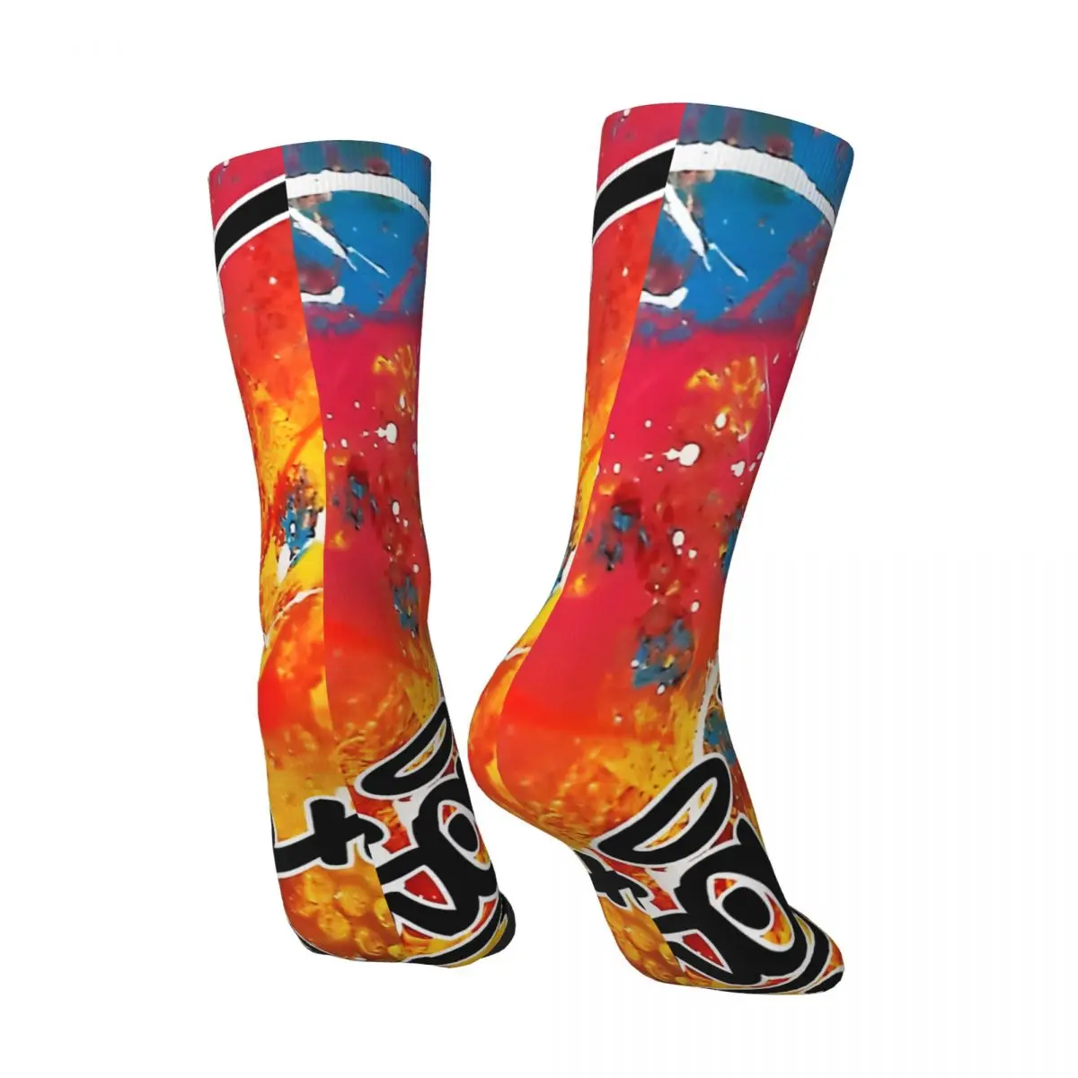 COLOURED TAGS OF ESONE ABSTRACT URBAN GRAFFITI STREET STYLE Sock for Men Harajuku Colorful Flower Seamless Crew Sock tops fugees