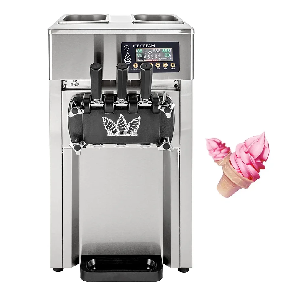 

A168 low-priced 18L/H soft serve ice cream machine with 2+1 flavors