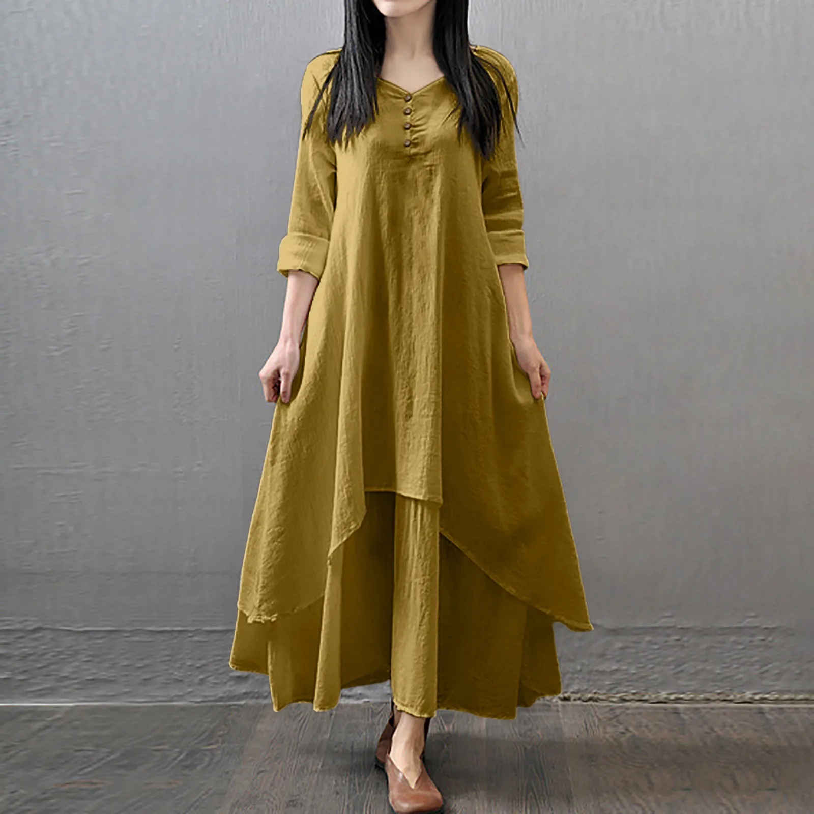 Women Elegant Linen White Dresses Bohemia Layering Vintage Robe Long Sleeve Loose Long Dress Female Autumn Vestidos