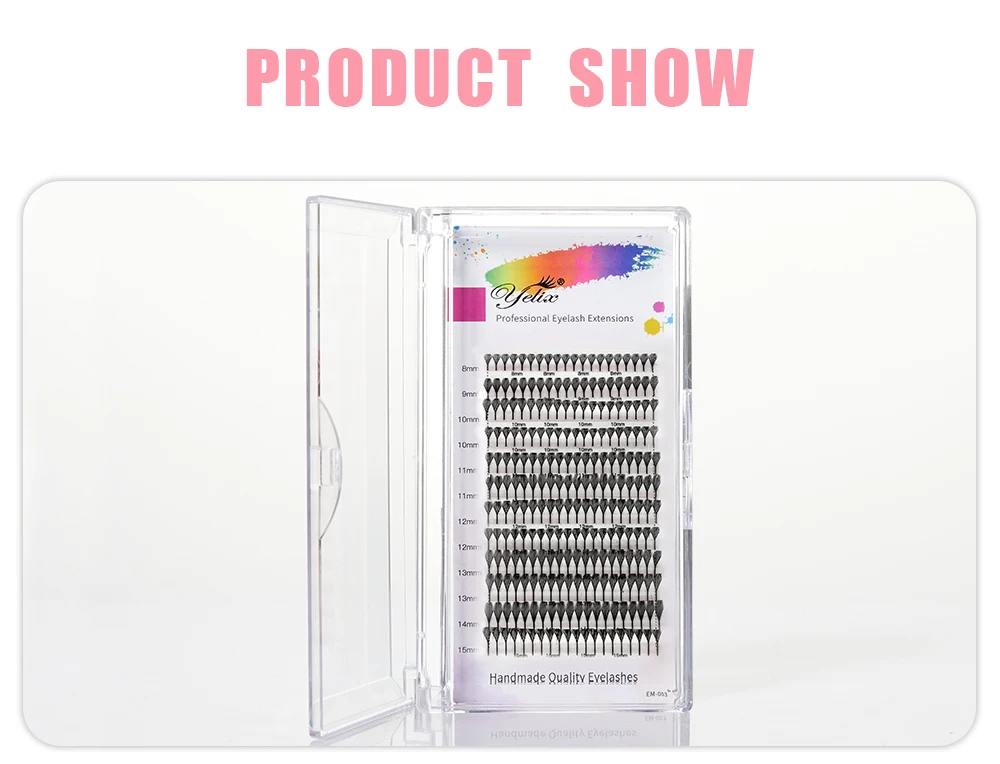 Yelix Spire Lashes Fertig konfektionierte Volumen-Wimpern für einen Wispy-Look 0,07 mm Mix 8-15 mm Trays Großhandel für Salons & Zubehör – Detail 7