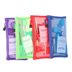 Dentes dobráveis Whitening Care Tool Kit, fio dental, espelho bucal, escova interdental, cera de alívio ortodôntico, escova de dentes, 1 conjunto