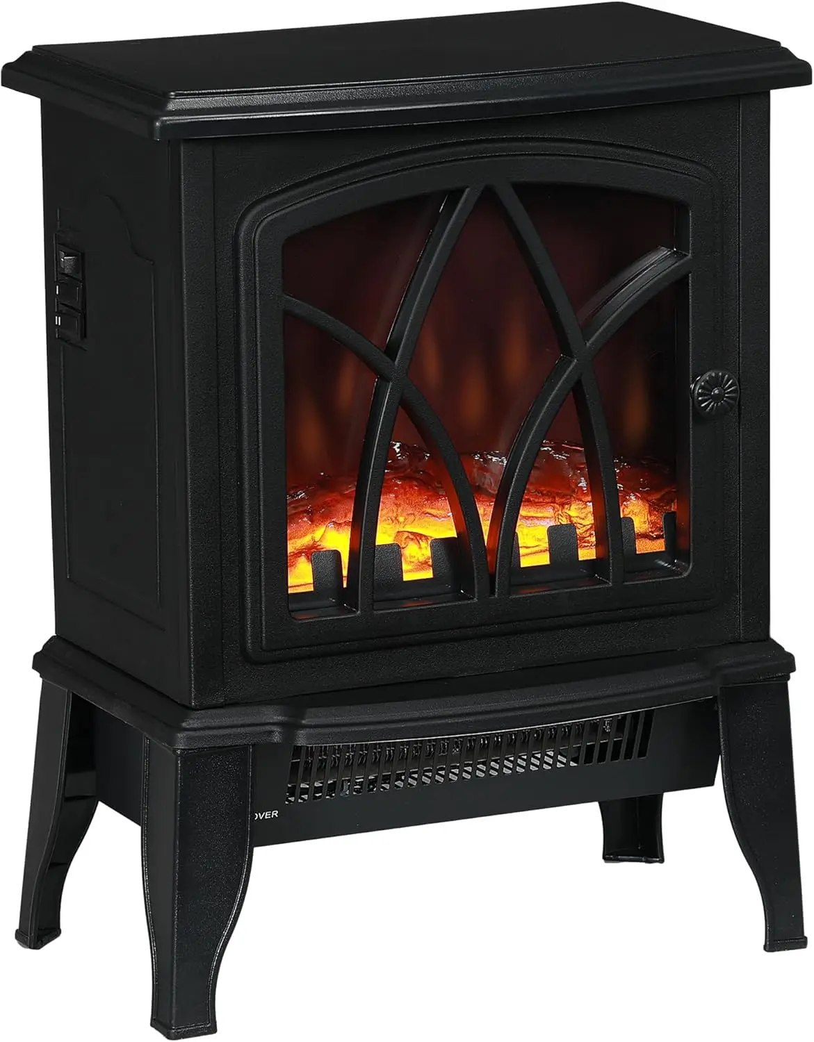 

Electric Fireplace Stove, 18" Freestanding Fireplace Heater with Realistic Flame, Overheating Protection, Portable