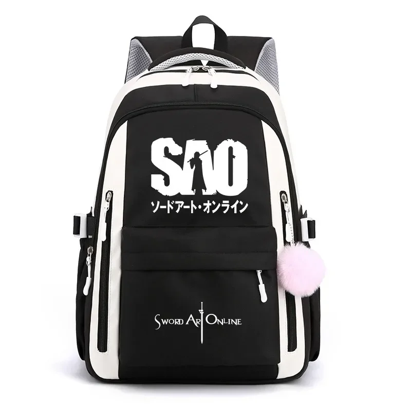 

Breathable mesh, 30×42×23cm Black Blue Pink Purple, Sword Art Online, Kids Teens School Bags, Anime Backpacks Girls Boys