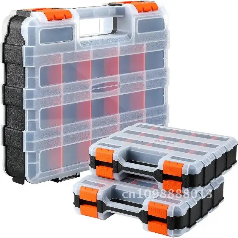 

Double Side Tools Organizer, Removable Plastic Dividers, Box Parts Storage, Screws,Nuts,Small for Hardware Excellent