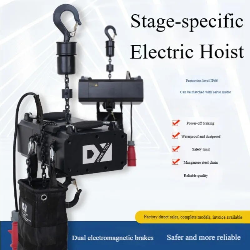 

TUV CE Certified 1T 20M Mini Electric Chain Hoist Stage Double Brake System Lifting Equipment