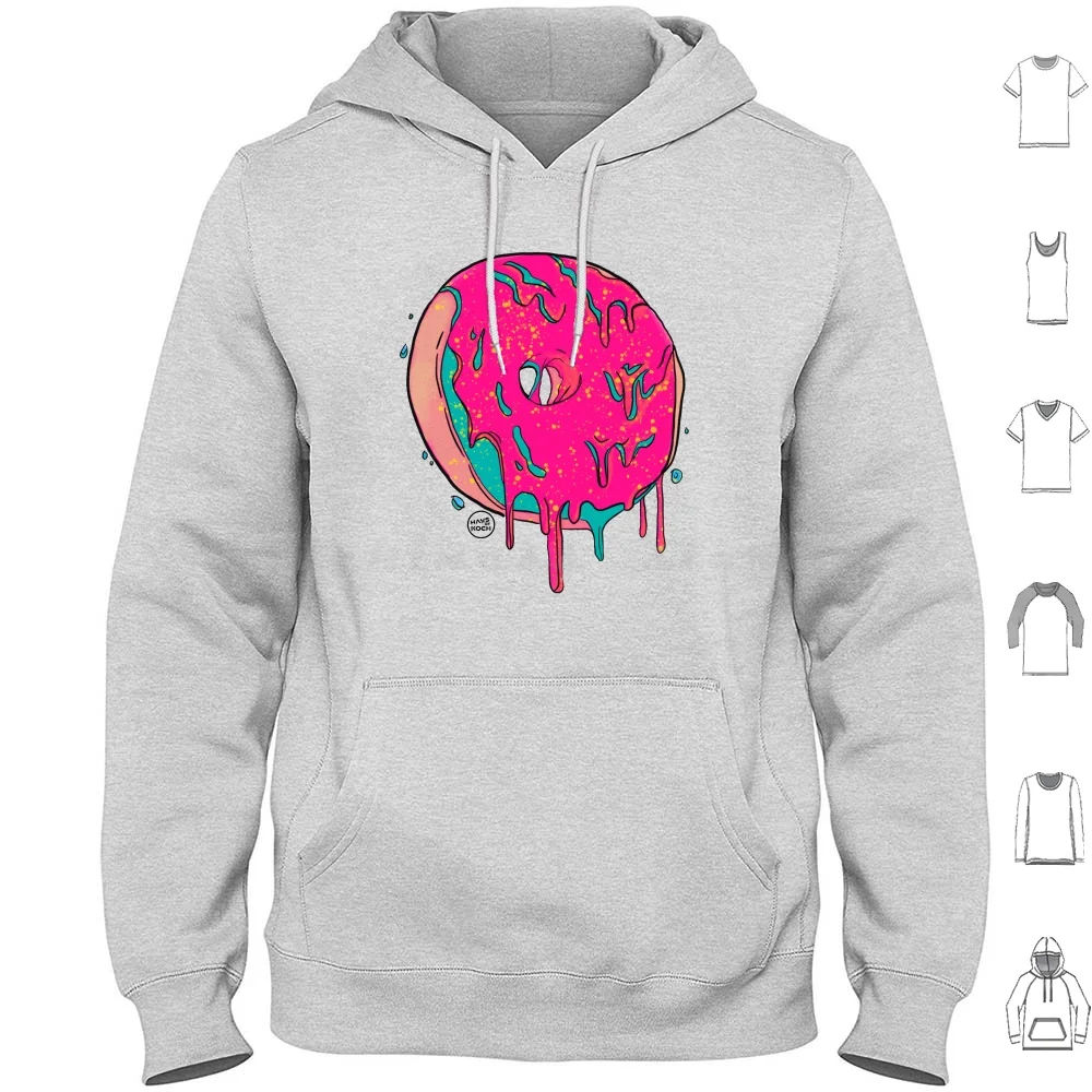 

Sweet Donut Hoodies Long Sleeve Donut Food Artist Pink Teal Drip